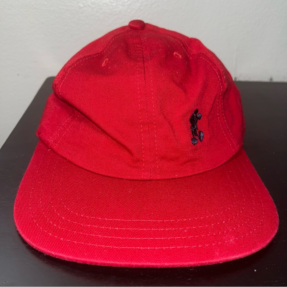 Disney Hat Cap Solid Red Adjustable With Embroide… - image 1